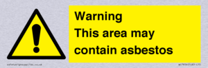 Warning This area may contain asbestos